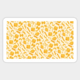 Pattern - assorted pasta shapes on pale yellow Sticker